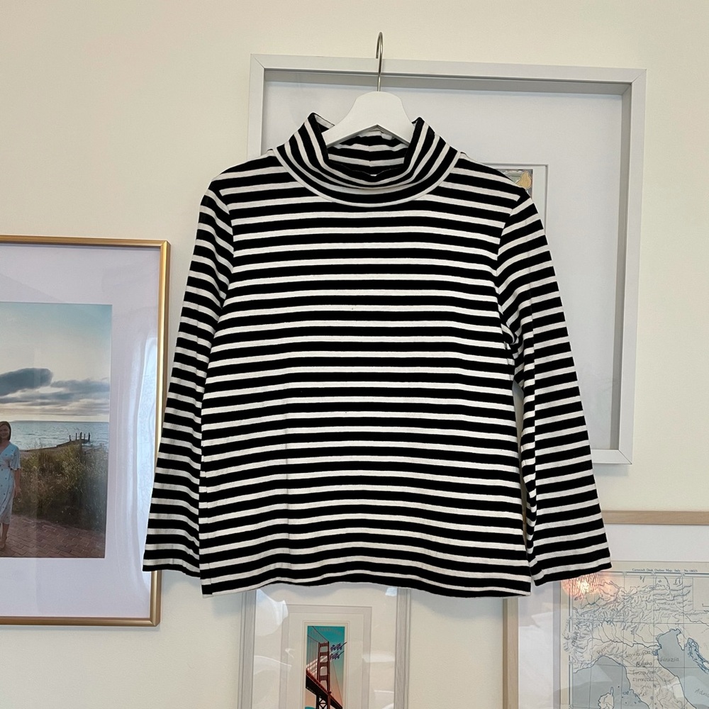 J. Crew Mock Neck 60s-style cropped boxy tee